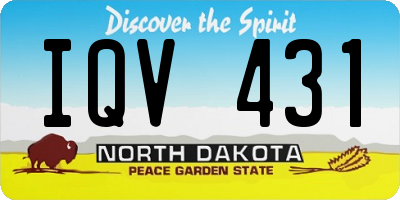 ND license plate IQV431