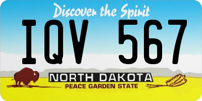 ND license plate IQV567