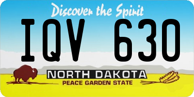 ND license plate IQV630