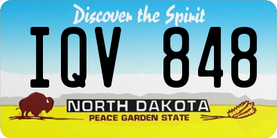 ND license plate IQV848