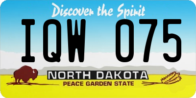 ND license plate IQW075