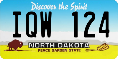 ND license plate IQW124