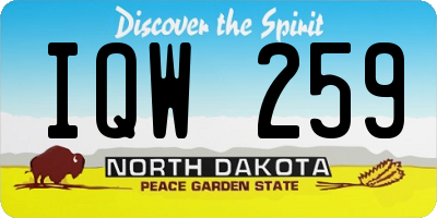 ND license plate IQW259