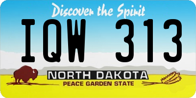 ND license plate IQW313