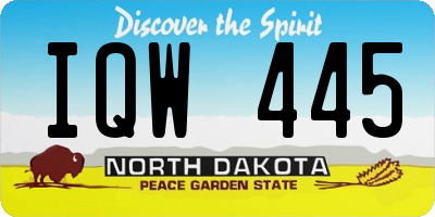 ND license plate IQW445