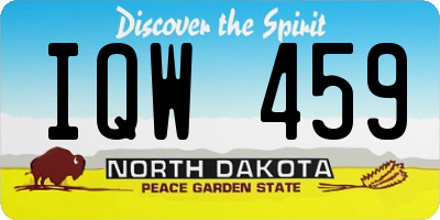 ND license plate IQW459