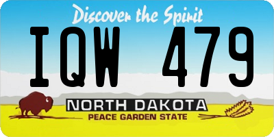 ND license plate IQW479