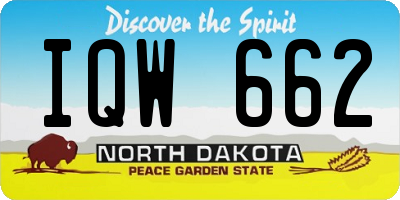 ND license plate IQW662