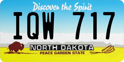 ND license plate IQW717