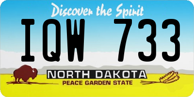 ND license plate IQW733