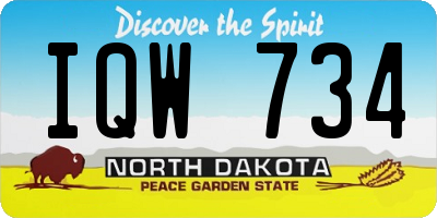 ND license plate IQW734