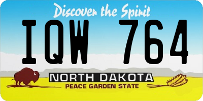 ND license plate IQW764