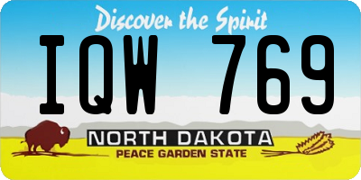 ND license plate IQW769