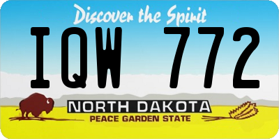 ND license plate IQW772