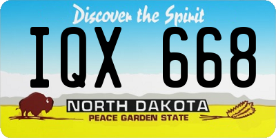 ND license plate IQX668