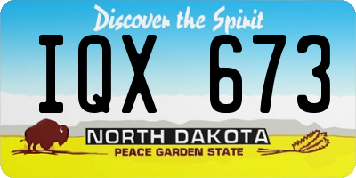ND license plate IQX673
