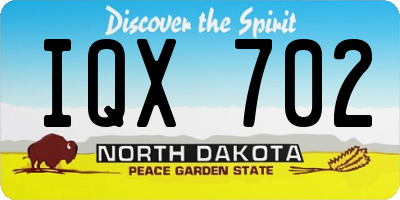 ND license plate IQX702