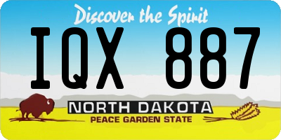 ND license plate IQX887