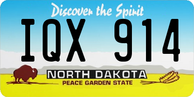 ND license plate IQX914