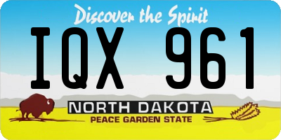 ND license plate IQX961