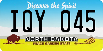 ND license plate IQY045