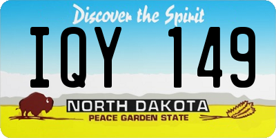 ND license plate IQY149