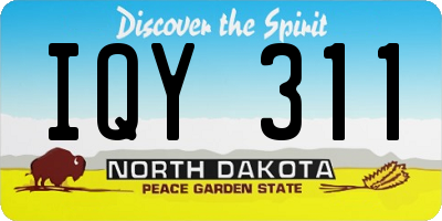 ND license plate IQY311