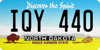 ND license plate IQY440
