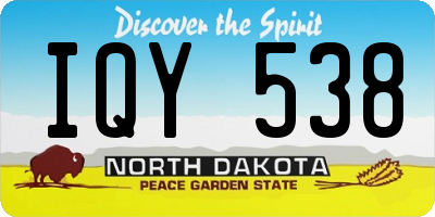 ND license plate IQY538