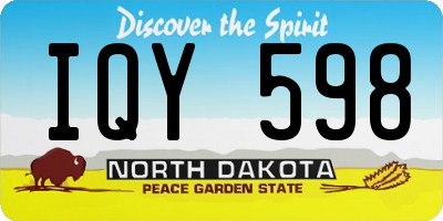 ND license plate IQY598
