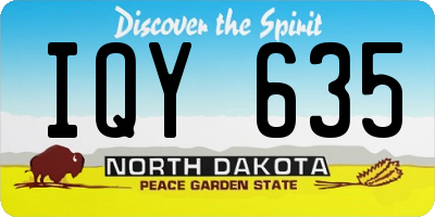 ND license plate IQY635