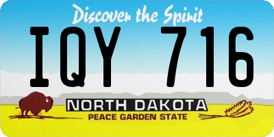 ND license plate IQY716