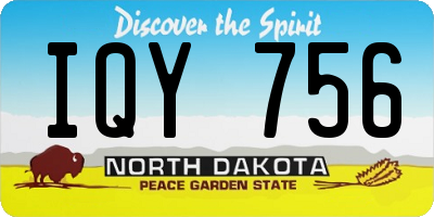 ND license plate IQY756