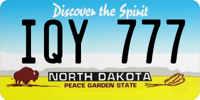 ND license plate IQY777