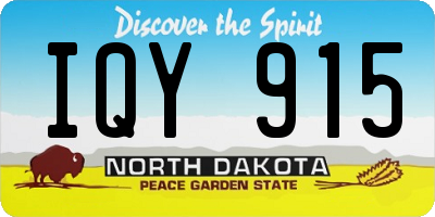 ND license plate IQY915
