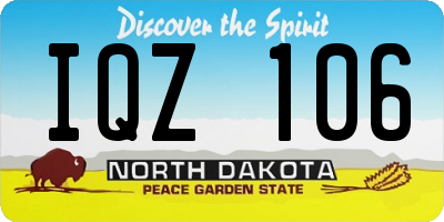 ND license plate IQZ106