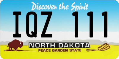ND license plate IQZ111
