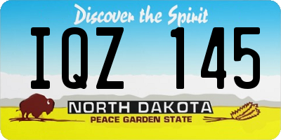 ND license plate IQZ145