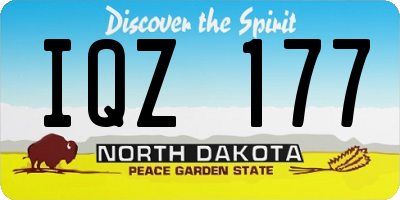 ND license plate IQZ177