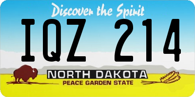 ND license plate IQZ214