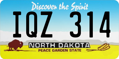 ND license plate IQZ314