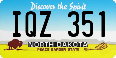 ND license plate IQZ351