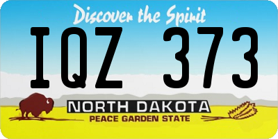 ND license plate IQZ373