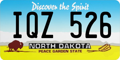 ND license plate IQZ526