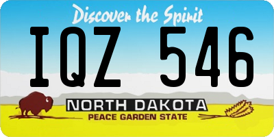ND license plate IQZ546