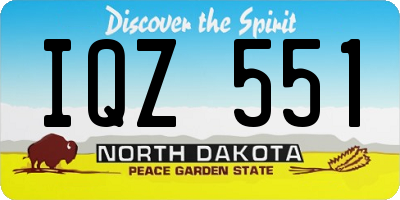 ND license plate IQZ551