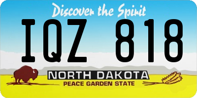 ND license plate IQZ818