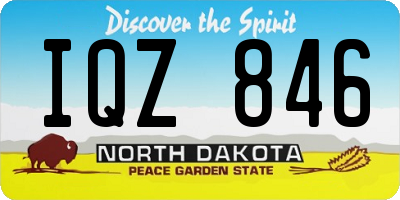 ND license plate IQZ846