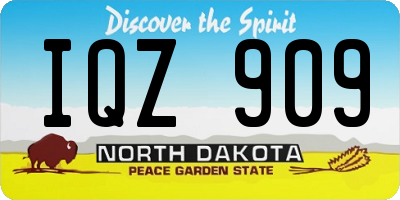 ND license plate IQZ909