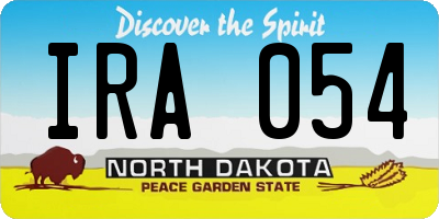 ND license plate IRA054